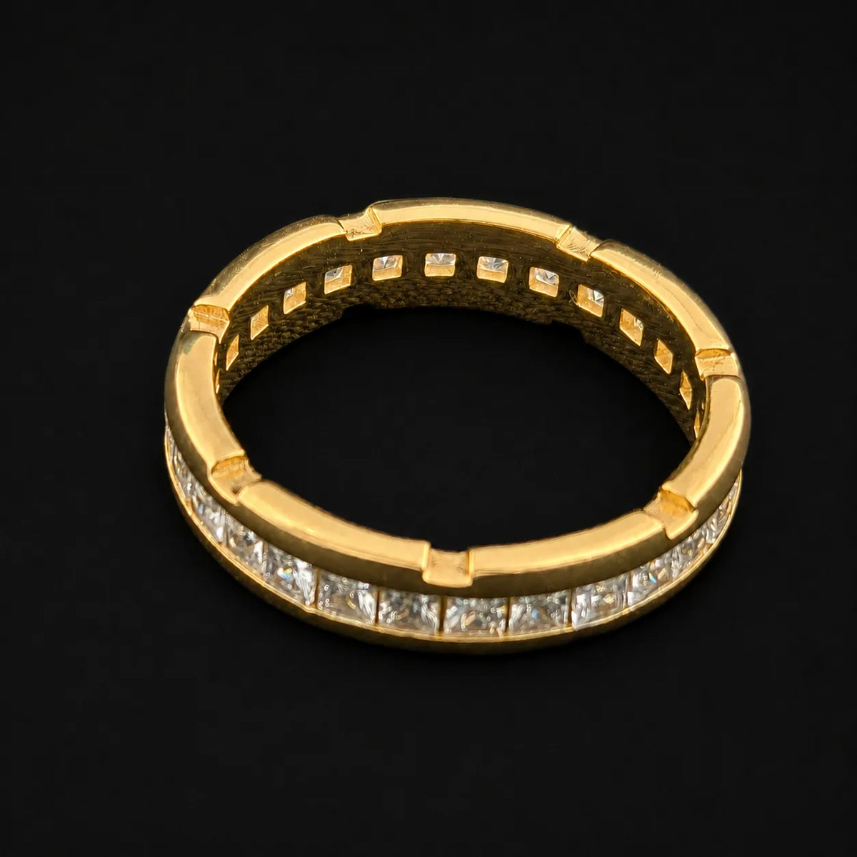 Channel Set Princess Cut Eternity Band in 925 sterling silver