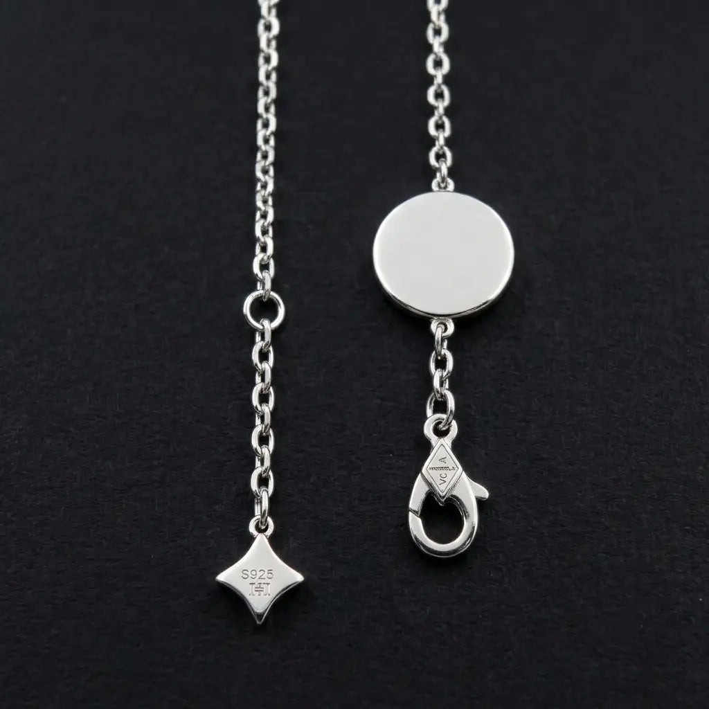 Pavé Diamond & Star Motif Bracelet in 925 Sterling Silver